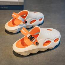 Men's Anti-Slip Beach Sandals, Outdoor Thick Bottom Clogs, Bubble Slippers With Toe Cover, Slip-On Slouchy Shoes For Students - Rice Orange - View 3