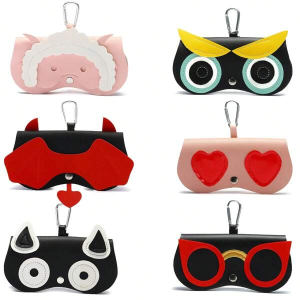 1/3/6 Piezas, Bolsa para gafas de sol suave con diseño de animales, ligera y portátil, protege tus gafas, apariencia elegante, no solo como un estuche para gafas, sino también como decoración, adecuado para uso personal o como regalo para otros