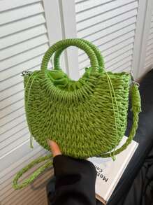 Bohemian Woven Handbag, Fashionable Women's Shoulder Bag, High-Quality Multifunctional Shopping Tote, Suitable For Travel And Vacation, Earthy Tone For Autumn Outfits, Accessory For Casual Daily Use, Fashion Summer Vacation Bag, Beach Essentials Women Bags For Vacation & Holiday, Vacation Essentials, Perfect For Summer, Vacation & Beach