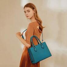 CHICAROUSAL Crossbody Purses And Handbags Women PU Leather Tote Top Handle Satchel Shoulder Bags - Blue Green - 查看 2