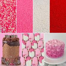 糖屑蛋糕装饰糖果，闪亮糖霜，适用于冰淇淋、纸杯蛋糕、甜甜圈、松露巧克力、马卡龙、华夫饼、棒棒糖、翻糖和甜点桌，圆形小颗粒糖珠，DIY派对用品，适用于生日、婚礼、情人节、母亲节烘焙坊糖珠