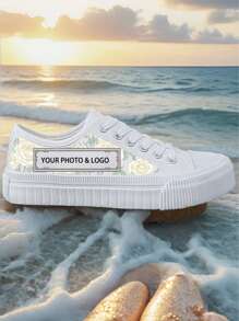 Custom DIY Unisex Canvas Shoes, Low-Top Minimalist Vulcanized Rubber Sole Sneakers, Suitable For All Seasons