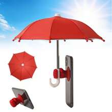 Soporte paraguas para motocicleta/bicicleta para uso al aire libre, resistente a la lluvia y el sol, de tamaño mini, con recubrimiento de plata, estructura resistente al viento, para uso en todo tipo de clima