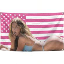 Flag - 3X5FT Pink Flags Tapestry Banner With 4 Brass Grommets For Bedroom College Dorm Room Men Cave Living Room Decor - 雪梨.斯威尼旗 3x5 英尺 - 查看 1