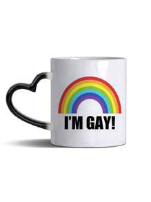 1 pièce Mug à café en céramique "Je suis Gay" arc-en-ciel sensible à la chaleur - Tasse de farce originale pour la communauté LGBTQ, cadeau drôle et unique pour les hommes, petit ami, meilleurs amis. Aucune électricité nécessaire, idéal pour Noël, la Saint-Valentin, les anniversaires