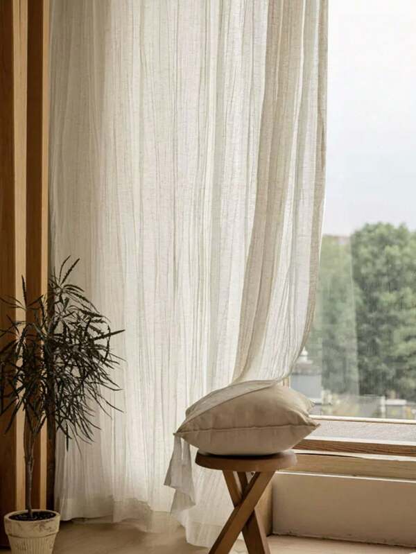 1 Stück rückseitig beleuchteter halbtransparenter knitterresistenter leinenähnlicher Vorhangstoff