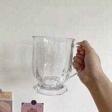 1 pieza Vaso de vidrio de gran capacidad de 480/650ML, estilo retro, ideal para jugo, café, leche - perfecto para el té de la tarde, regalos festivos, lavar a mano