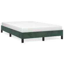 vidaXL Giroletto senza Materasso Verde Scuro 120x200 cm in Velluto - Verde - Visualizzare 2