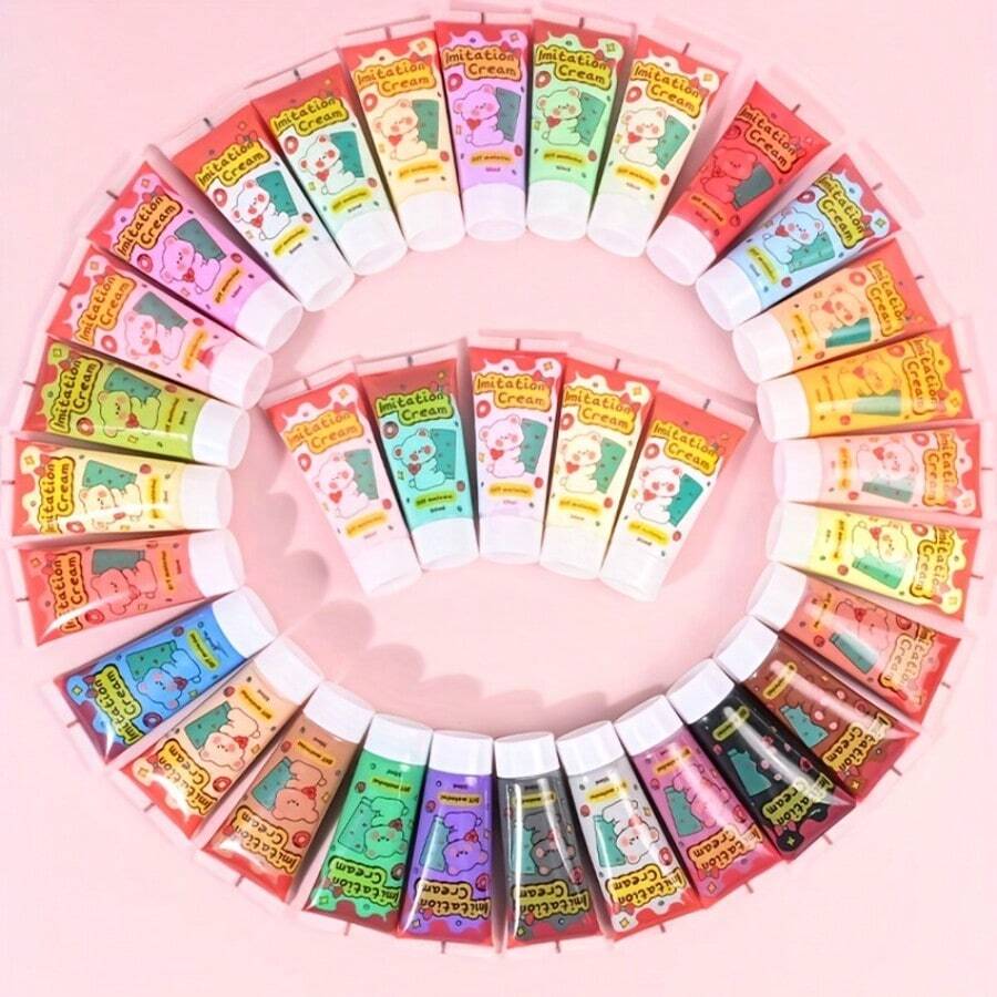 1瓶0.528/1.69盎司仿乳胶，DIY手工材料，复古文具盒套装，树脂发夹，乳胶