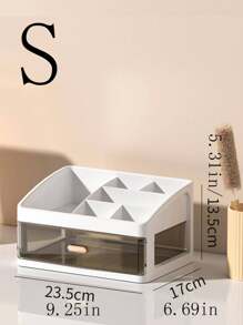 Makeup Organizer Box, Desktop Organizer Drawer Type Storage For Lipstick, Skincare, Makeup Brushes, Comb - Bathroom Skincare Products Holder Basket - Living Room TV Remote, Toothpick Box Holder - Bedroom Nightstand Remote, Charger, Phone Case Storage - Dust-Proof Organizer Space Saver,For Holiday Beach, Bathroom Collection, Bedroom Collection, Large Capacity