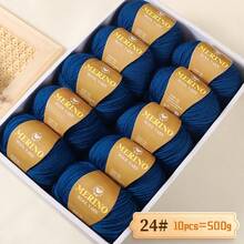 500g 精细 212 美利奴羊毛和羊驼毛线，手工编织 DIY 材料，适用于男女秋冬季毛衣、围巾、帽子和保暖服装。1 个大包装，10 个球/包 - 彩色 - 查看 17