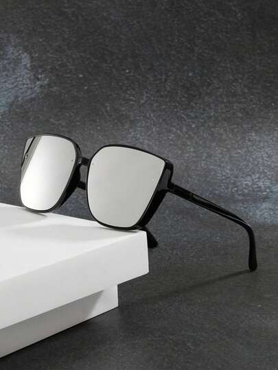 1pc Fashionable Oversized Frame Fashion Glasses, Versatile Design For Summer Beach Vacation,Outdoor,Travel