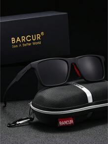 BARCUR Gafas de sol polarizadas BARCUR de PC para hombres, nuevas, con protección UV, anti-reflejo, ultra-ligeras, anti-caída, espejo deportivo para fotografía callejera, para verano, playa, vacaciones y exteriores