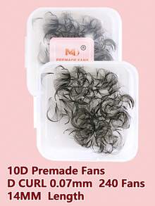 500 扇形 10D 20D D 卷曲预制扇形睫毛延长单根长度 240 扇形 10D 20D D 手工浓密睫毛延长 0.07 毫米厚度 8-15 毫米预制浓密睫毛延长中茎尖底专业睫毛 - D - 查看 21