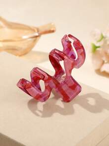 1pc Colorful Dye Acrylic M-Shaped Hair Claw, Fashion & Minimalist, Suitable For Multiple Occasions, Decoration & Styling,Hair Accessories,Claw Clips,Hair Jaw Clip,Hair Clutch Fall Winter Hair Clip For Vacation Outfits Woman - Multicolor - View 2