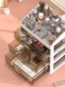 Makeup Organizer Box, Desktop Organizer Drawer Type Storage For Lipstick, Skincare, Makeup Brushes, Comb - Bathroom Skincare Products Holder Basket - Living Room TV Remote, Toothpick Box Holder - Bedroom Nightstand Remote, Charger, Phone Case Storage - Dust-Proof Organizer Space Saver,For Holiday Beach, Bathroom Collection, Bedroom Collection, Large Capacity