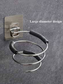 1 pezzo/2 pezzi Supporto da parete per asciugacapelli, supporto in acciaio inossidabile per asciugacapelli, rastrelliera per salone/camera da letto/bagno (con pellicola adesiva e pad antiscivolo), essenziali per il ritorno a scuola, viaggi e vacanze, accessori per capelli per donne