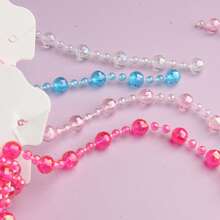 Earth Connection Bead,About 8/4mm Craft String Bead For Wedding Centerpiece Christmas Tree And Flowers Decoration DIY, Faux Pearl Flower Wreath Roll String Wedding Party Valentine's Day Bride Bouquet Handmade DIY Decoration ,For DIY Craft, Wedding, Party, Christmas Tree Decoration,Artificial Related Pearls String Decoration, - Multicolor - View 3