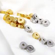 Perles entretoiseurs en plaqué or 18 carats de 4/5/6 mm pour la création de bijoux, séparateurs de perles pour bracelets, perles rondes en métal, accessoires de perles DIY - Perles d'espacement - Voir 5