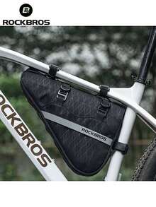 ROCKBROS Bicycle Bag Set 2-In-1 Removable Triangle Bag Handlebar Bag Frame Bag Triangle Bag For MTB Road Bike E-Bike 1.3 L To 0.7 L Black - Black - View 2
