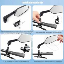 2 pièces Miroir rétroviseur pliant pour vélo de montagne, vélo de route. Miroir plat HD pour automobile. Accessoires de conduite.