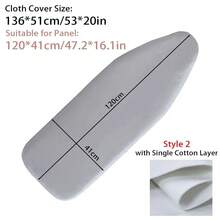 1Pcs Funda de Tabla de Planchar Resistente a las Manchas con Borde Elástico, Acolchado de Algodón Grueso, Protector de Calor de Hierro, Funda de Tela Universal - Blanco - Ver 10