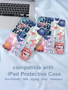Retro CollageCase Compatible With IPad 10.2 Inch 2021/2020 IPad 9th/8th Generation,Compatible With Samsung Galaxy Tab A8 10.5 Inch 2022, TabCover,With Pen Holder,Supports Automatic Sleep/Wake Lid - Multicolor - View 4