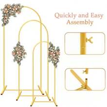 7.2FT Wedding Arch Backdrop Stand, Square Arch Gold Metal Arch Backdrop Stand For Wedding Ceremony Birthday Party Bridal Photo Booth Garden Floral Balloon Arch Decoration Halloween Christmas Decor