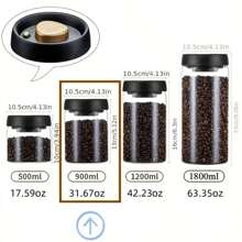 Contenitori per la conservazione, contenitori in vetro a tenuta d'aria con coperchio ermetico per la conservazione a prova di umidità di chicchi di caffè, polvere di caffè, tè sfuso, noci e cereali, organizer e conservazione da cucina, utensili da cucina