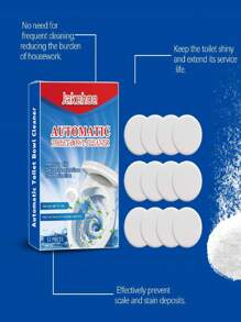 Pastilles de nettoyage pour cuvette de toilette - Détartrant effervescent pour les taches d'eau dure et l'élimination des odeurs | Pour des résultats optimaux, placez le produit dans la cuvette des toilettes, laissez-le tremper pendant 30 minutes, puis utilisez-le avec une brosse de toilette. Fraîcheur pendant 12 heures, sans danger pour les fosses septiques (12 unités)