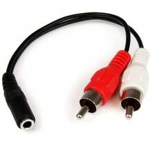 Cable Adaptador 2 RCA a Plug 3.5mm H 30cm - Negro - Ver 3