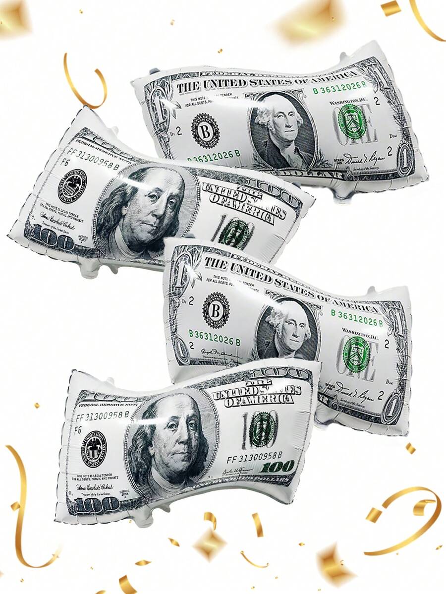 2/4 Stücke Geldschein Luftballons, große wiederverwendbare Dollarschein Luftballons für Geburtstagsdekoration, Themenpartys mit Geld, Kasino-Partys, Junggesellenabschiede, Vegas-Partys, Abschluss, Spaß Geld-Themen-Party, Geschenk für den Vater, Bankinterieur Hintergrund Dekoration