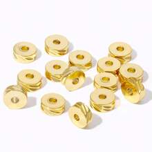 Perles entretoiseurs en plaqué or 18 carats de 4/5/6 mm pour la création de bijoux, séparateurs de perles pour bracelets, perles rondes en métal, accessoires de perles DIY - Perles d'espacement - Voir 16