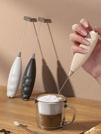 全新奶泡器、强力手动奶泡器、迷你奶泡器、咖啡搅拌机、不锈钢咖啡和饮料搅拌机、适用于拿铁、卡布奇诺、抹茶、热巧克力、便携式奶泡机、无线电动迷你咖啡机 重返校园