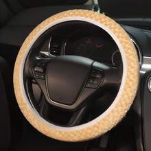 1PC Short Plush Car Steering Wheel Cover With A Little Plush Without Inner Ring Elastic Band - 38cm Universal - View 6