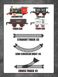 蒸汽复古经典电动火车，电动火车轨道套装。经典玩具火车套装，轨道玩具，带蒸汽功能的电动火车。 - 彩色 - 查看 9