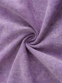 Childhood Memories Of Pete Cat Pure Cotton Short Sleeved Round Neck T-Shirt, Retro Washed T-Shirt - Retro Washed Appearance, Comfortable Casual T-Shirt - Màu tím nhạt - Xem 6