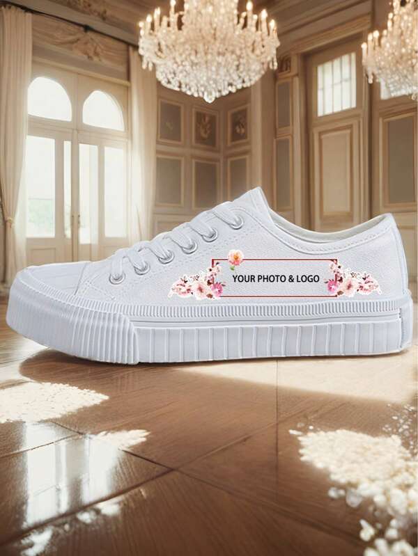 Anpassbare Unisex-Canvas-Sneakers, minimalistische Low-Top-Freizeitschuhe mit vulkanisierter Gummisohle, für alle Jahreszeiten