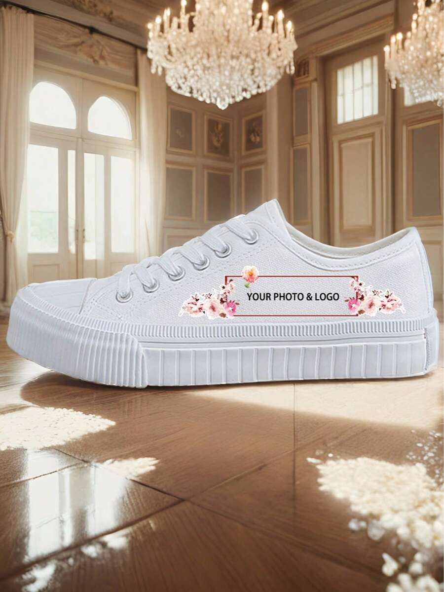 Customizable Unisex Canvas Sneakers, Low-Top Minimalist Vulcanized Rubber Sole Casual Shoes, All Season