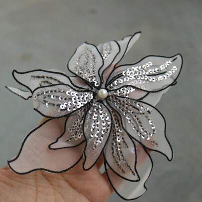 رقع طرة زهرية مطرزة DIY للملابس ، رقع مطرزة بالتور للسترات والمعاطف