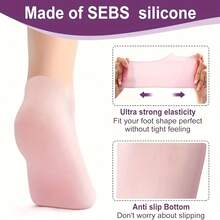 2 件装硅胶保湿袜，适用于干裂足跟及粗糙肌肤，男女足部修复袜，软化足部护理工具，足部护理袜，母亲节礼物，圣诞节保湿袜，斋月礼物，硅胶袜防干裂保湿袜，男女足跟防裂套，足膜，足膜，全脚部肌肤焕发