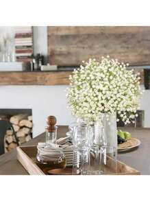 2/10/20/30 /80Pcs Breath Flowers White Gypsophila Bouquets, Real Touch White Fake Flowers UV Resistant Fake White Flowers For Wedding Party Home Decoration,