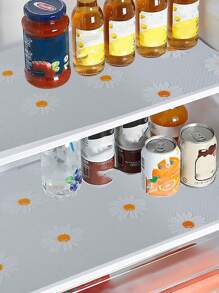 1 rollo de tapete con estampado de margaritas para estantes de cocina, forro no adhesivo para cajones, forro antideslizante para refrigerador, almohadilla de EVA impermeable para nevera, estera para armarios, manteles fáciles de colocar