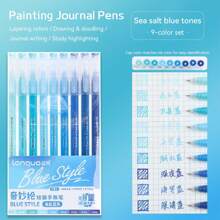 1 Box 9 Colors High Capacity Drawing Pens: Multi-Colors, Gel Ink, Suitable For Student Journals, Scrapbooking, Graffiti Coloring, Highlighter Marker Pens, Great For Office, Thanksgiving, Christmas, Back To School Season