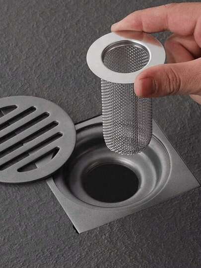 1pc/3pcs Stainless Steel Drain Cover, Sink Strainer, Hair Catcher, Bathroom Drain Filter