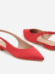 Vices Leather Insole Pointed Toe Sandals Summer Sandals For Women - Red - View 4