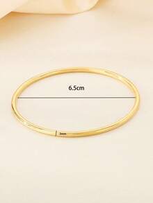 18K Gold Plated Stainless Steel Women's Bracelet, Fashionable Lightweight Minimalist Basic Bracelet, Waterproof Jewelry - Gold - View 8