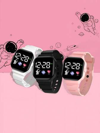 3 件套儿童时尚休闲运动电子表，儿童礼物，母亲节礼物，日常佩戴