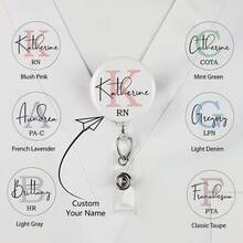 Customized Retractable Badge Reel, Nurse ID Badge Holder With Rope, Carabiner Badge Clip, RN ID Badge Holder, Medical Staff Gift, Stethoscope 731 - Multicolor - View 12