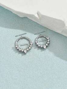 一体式不锈钢银色和金色鼻环套装，女士鼻钉，鼻中隔环饰品，鼻部穿孔饰品，吊坠鼻环配饰，女士身体饰品，鼻部穿孔饰品。 - 圓形 - 查看 5